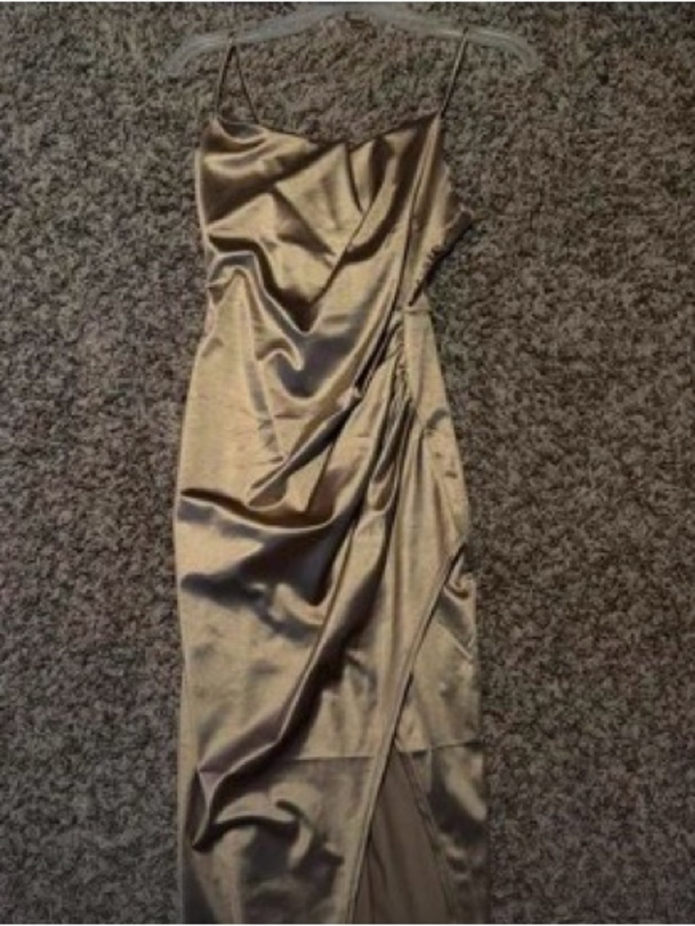 Windsor Satin Ruched Strapless Slip Dress in Champagne Gold